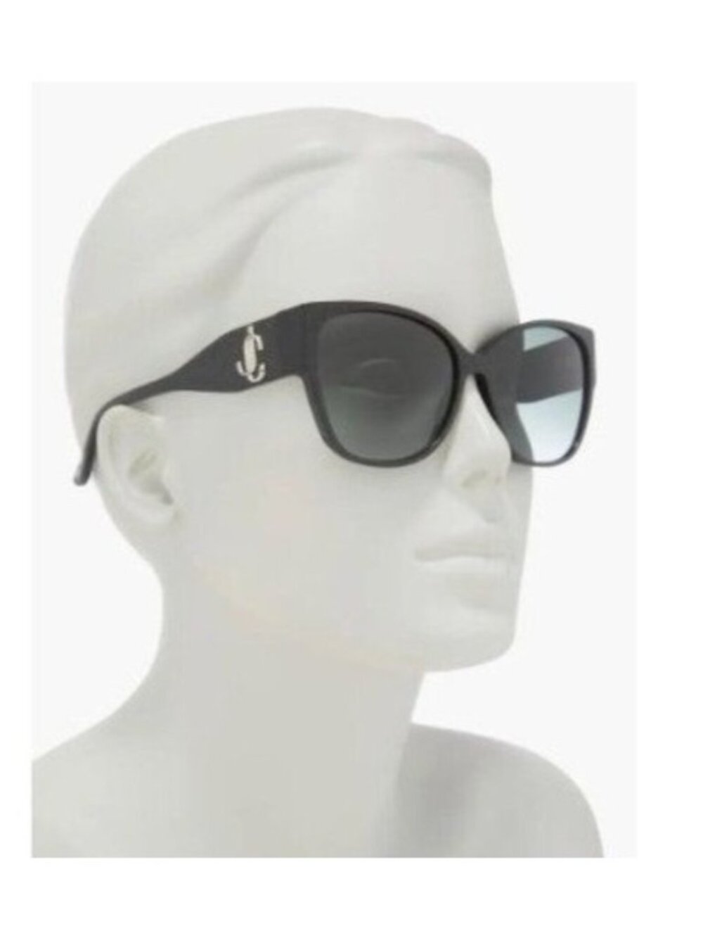 Jimmy Choo Sunglasses 58MM Black Sparkle Luxury Designer Italy Chic Modern